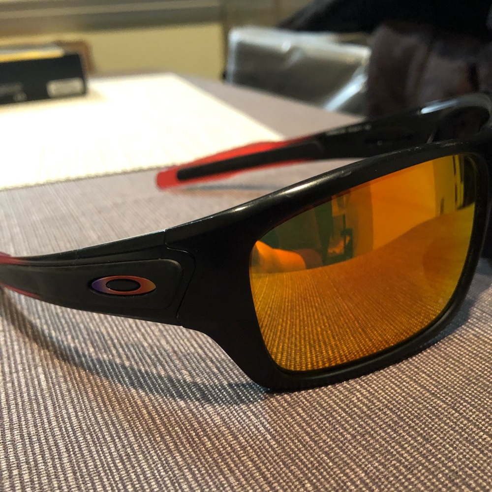 Oakley Turbine Orange Tinted Sunglasses EUC